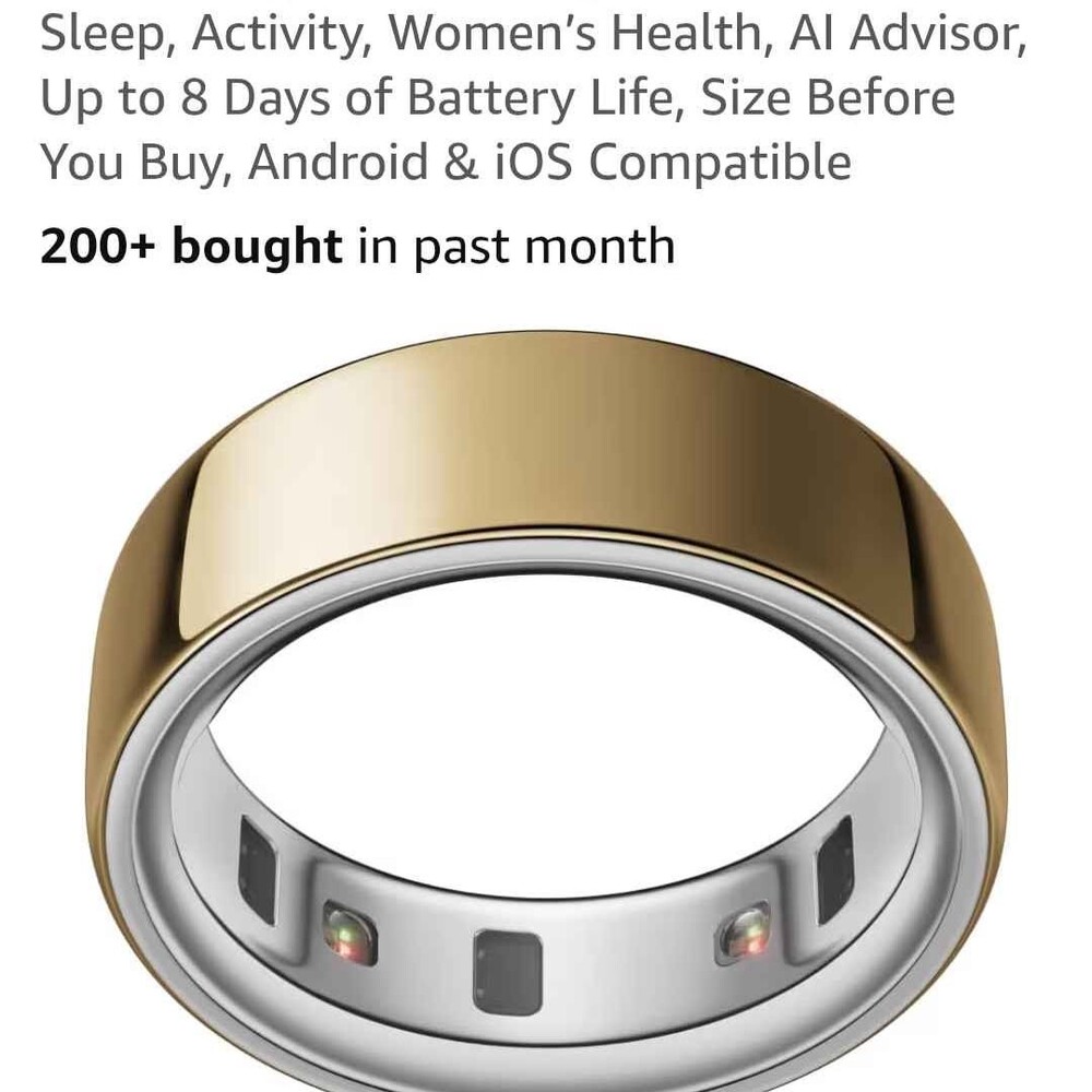 OURA Ring 4 Smart Ring - Gold - Size 8